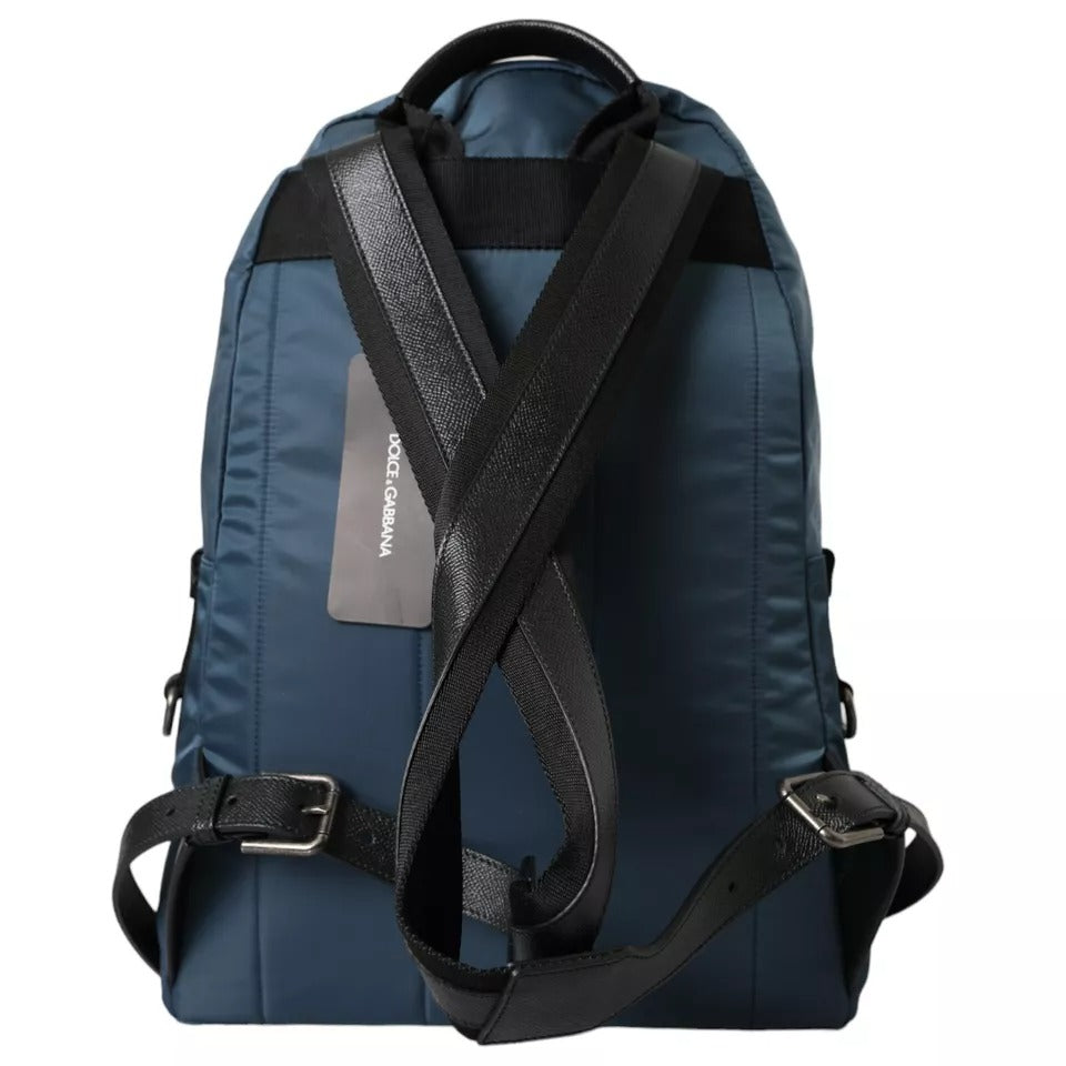 Dolce & Gabbana Blue Nylon #Dgfamily Patch Men Backpack Bag