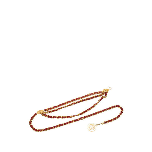 Chanel Red Leather Coco Mark