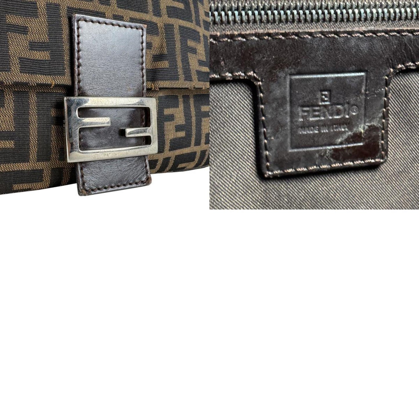 Fendi Brown Canvas Mamma Baguette