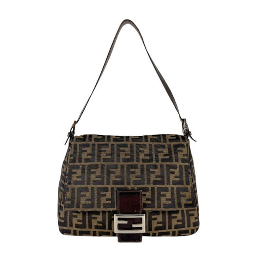 Fendi Brown Canvas Mamma Baguette