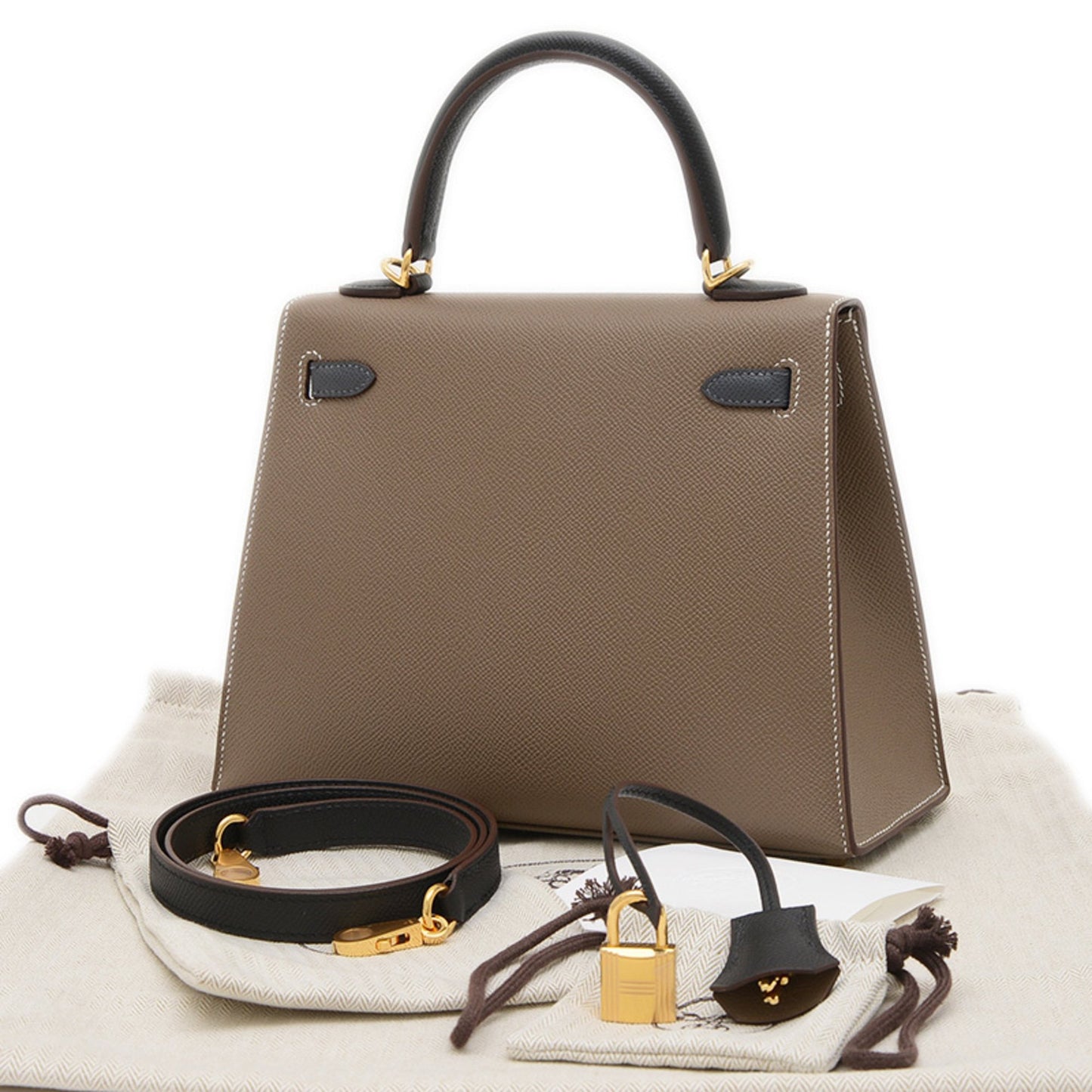 Hermès Gray Leather Kelly 25