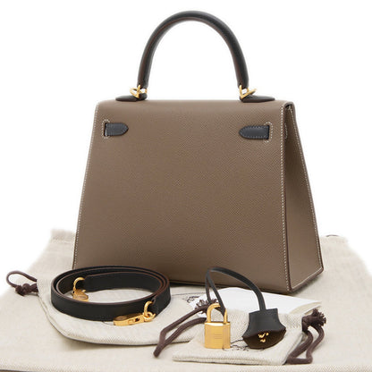 Hermès Gray Leather Kelly 25