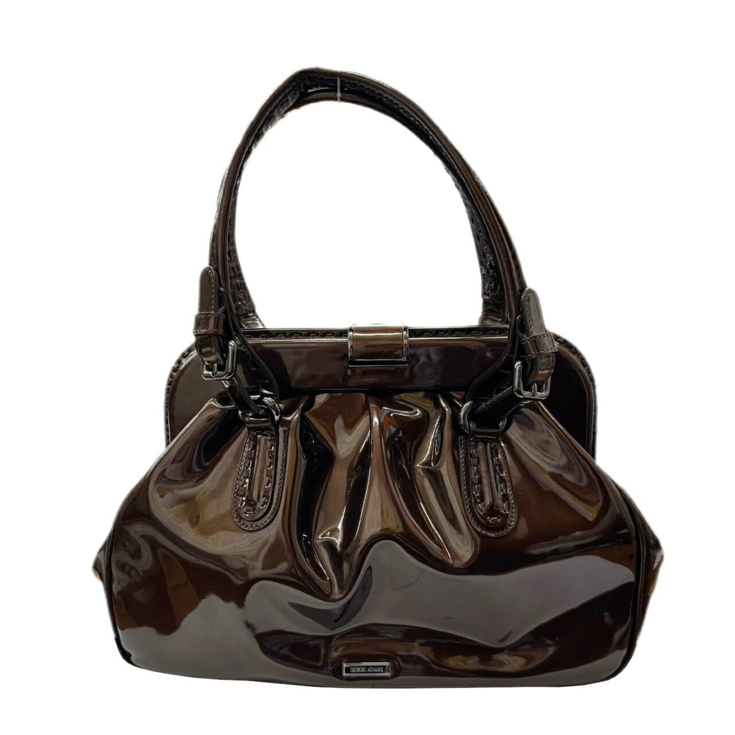 Armani Brown Patent Leather Handbag