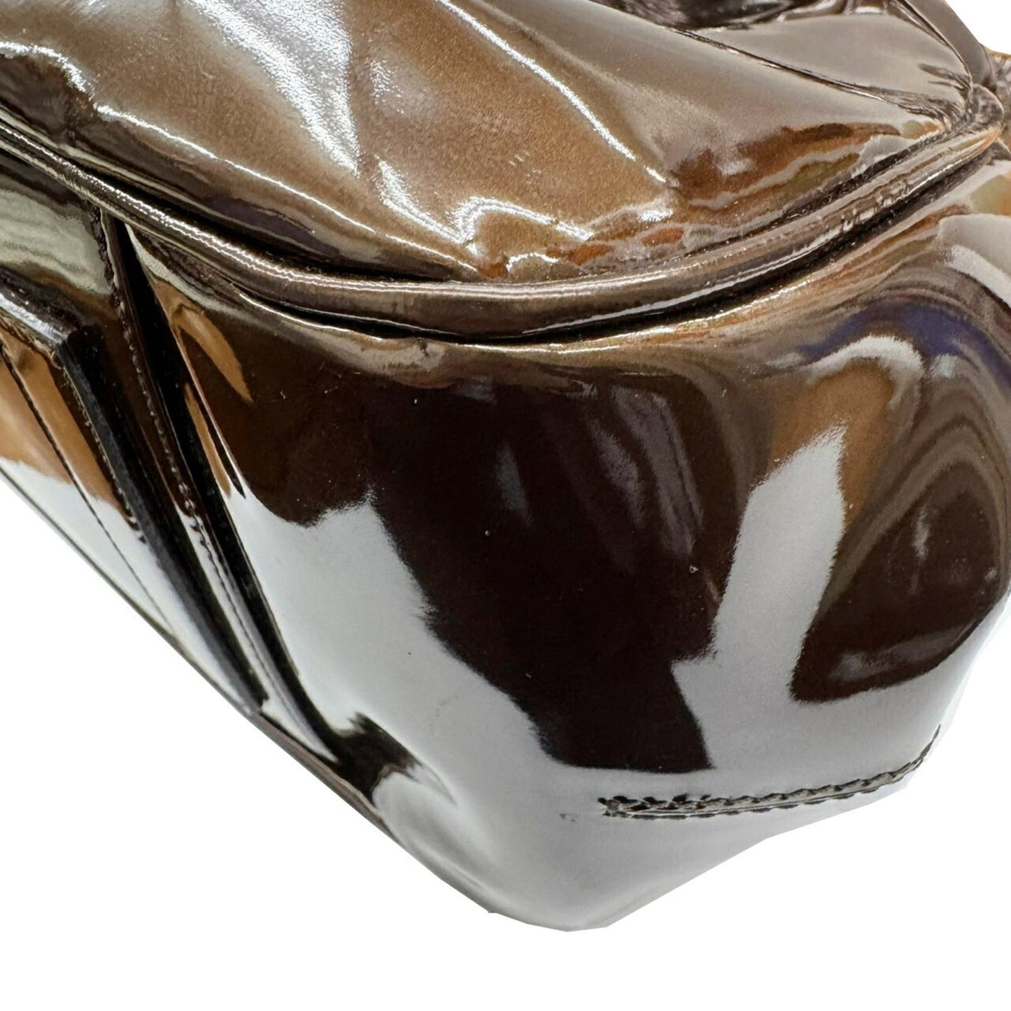Armani Brown Patent Leather Handbag