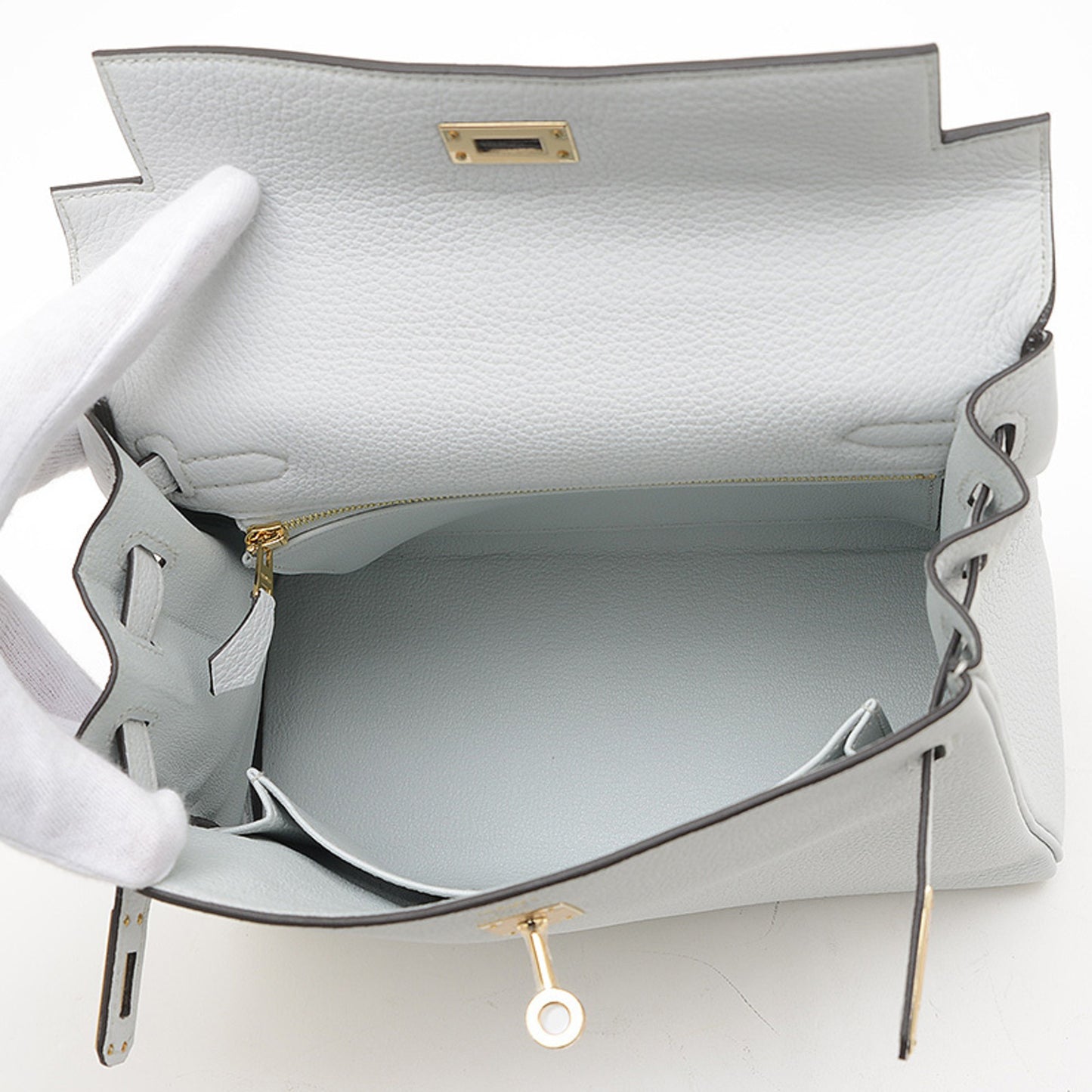 Hermès Gray Leather Kelly 25