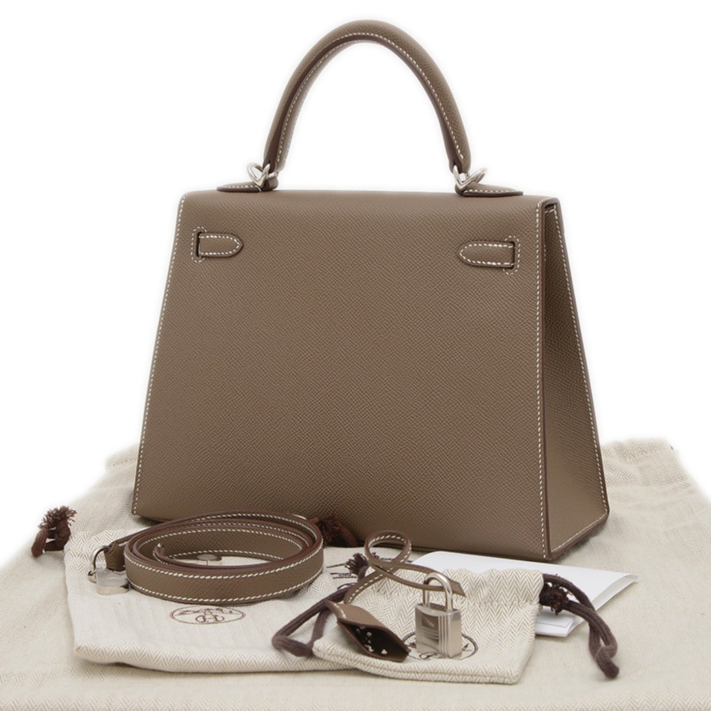 Hermès Gray Leather Kelly 25