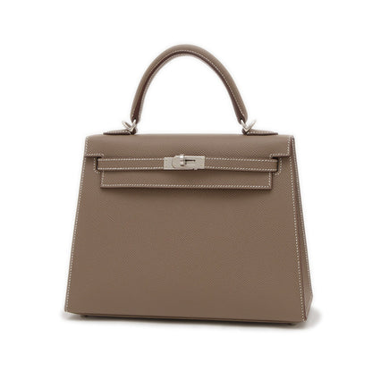 Hermès Gray Leather Kelly 25