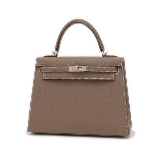 Hermès Gray Leather Kelly 25