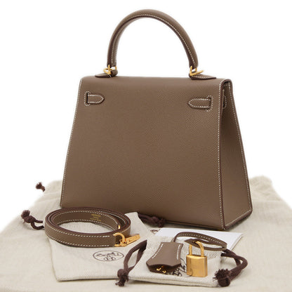 Hermès Gray Leather Kelly 25