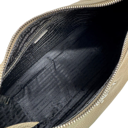 Prada Gray Leather Vitello