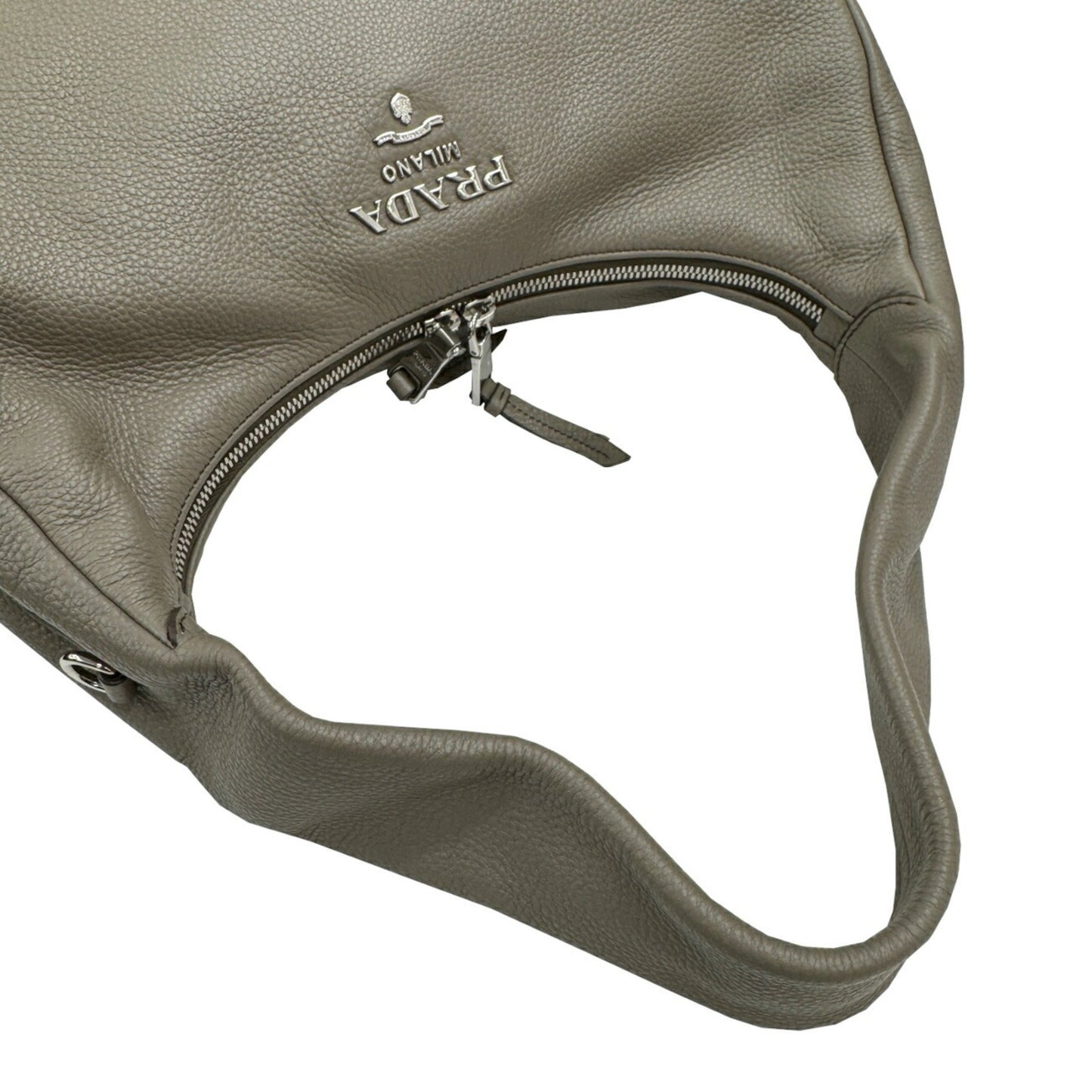 Prada Gray Leather Vitello