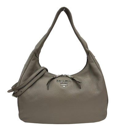 Prada Gray Leather Vitello