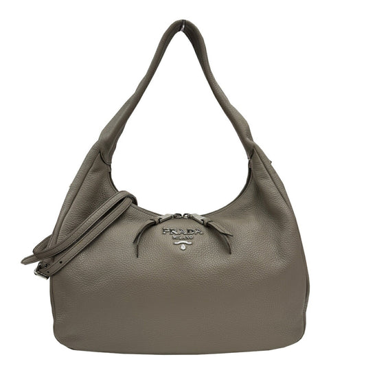 Prada Gray Leather Vitello