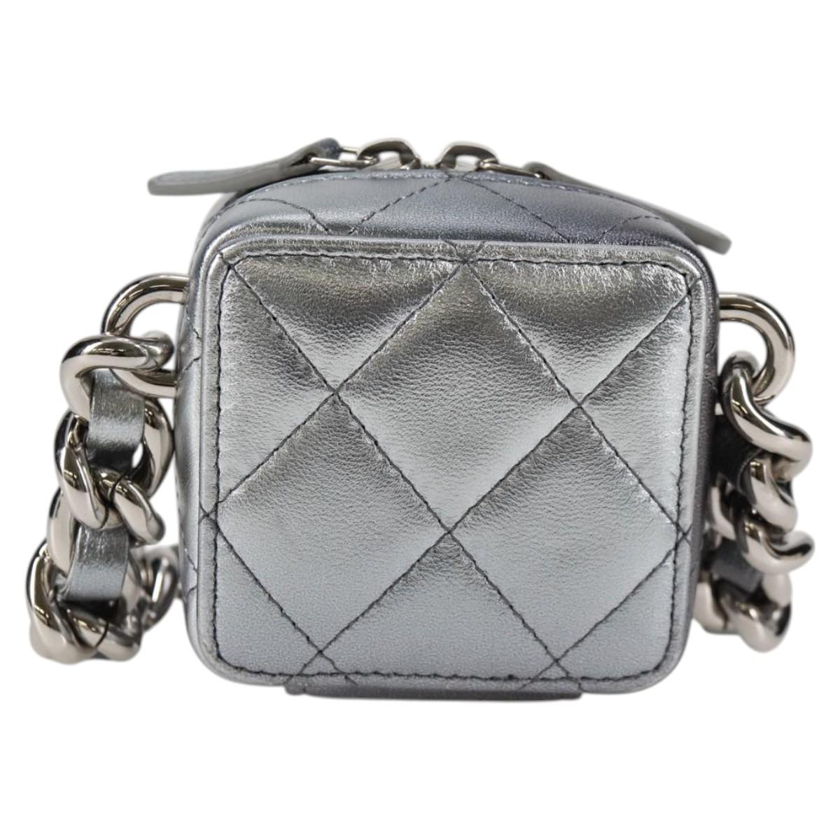 Chanel Silver Leather Shoulder