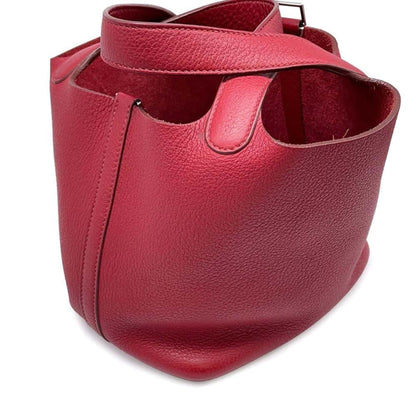 Hermès Red Leather Picotin Lock