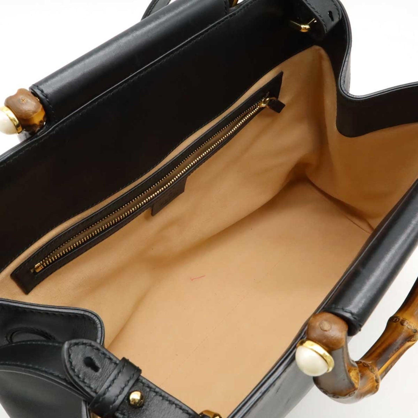 Gucci Black Leather Bamboo