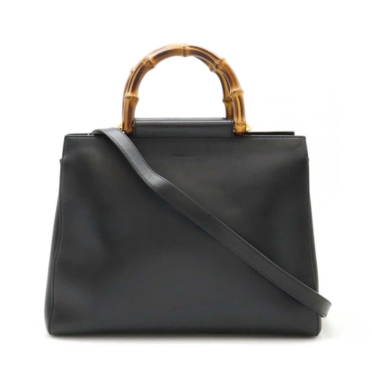 Gucci Black Leather Bamboo