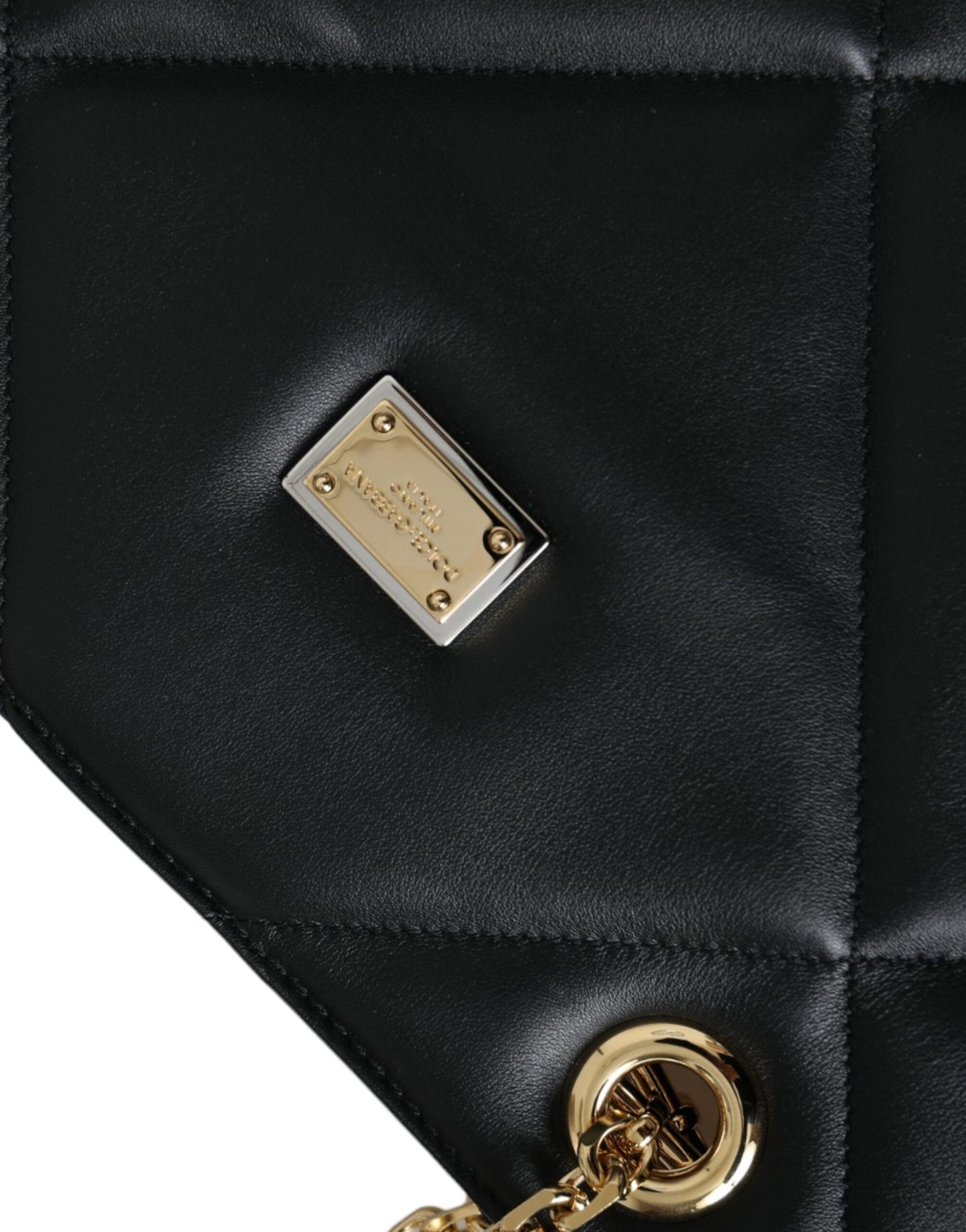 Dolce & Gabbana Black Leather Jungle Quilted Shopping Tote Bag
