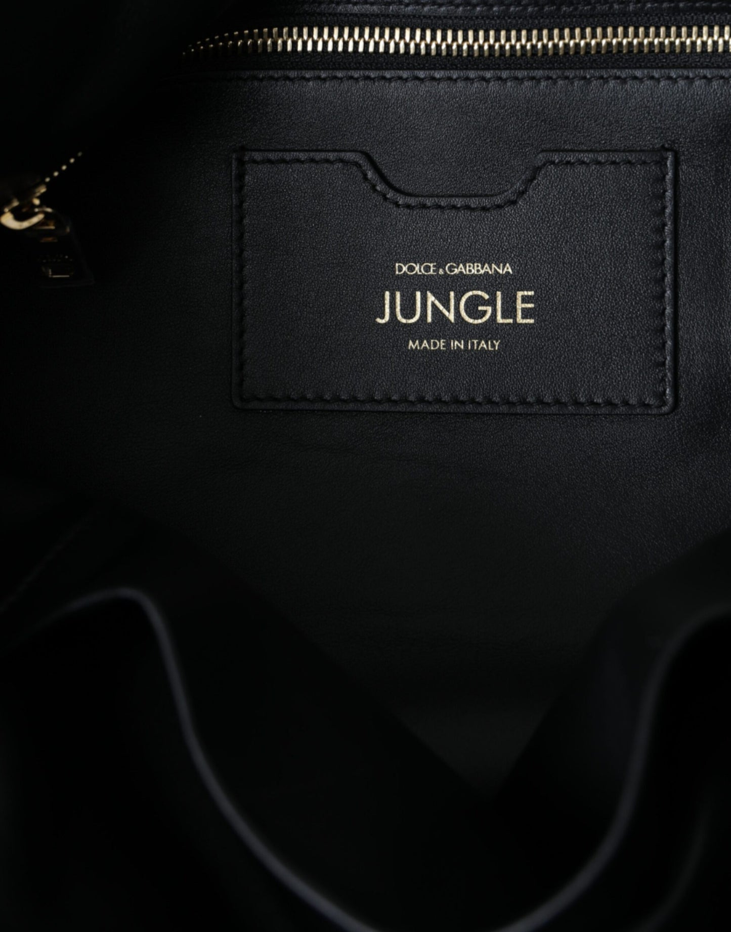 Dolce & Gabbana Black Leather Jungle Quilted Shopping Tote Bag