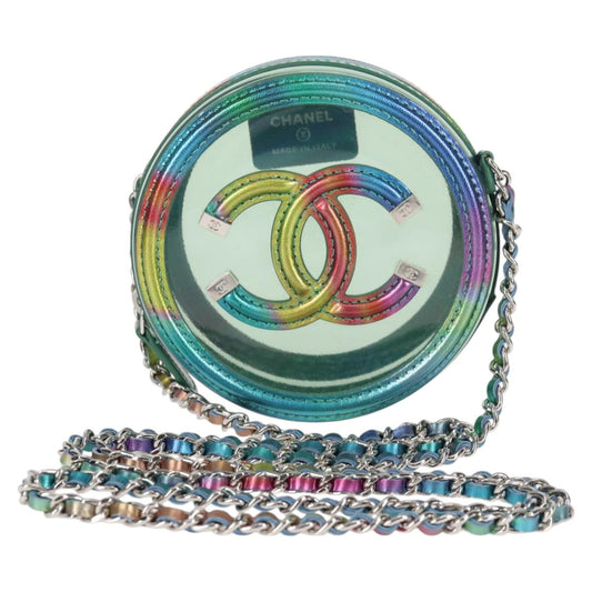 Chanel Silver Vinyl Cc Filigree