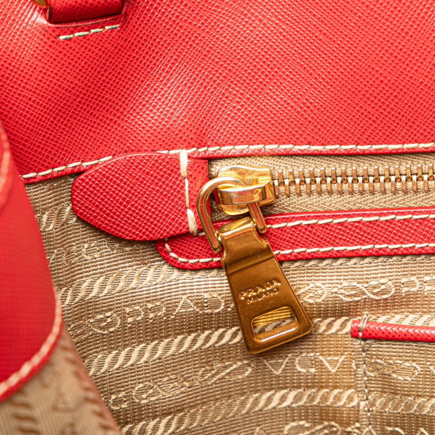 Prada Brown Canvas Saffiano
