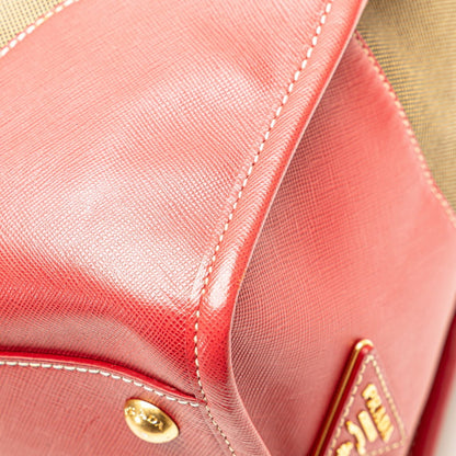 Prada Brown Canvas Saffiano