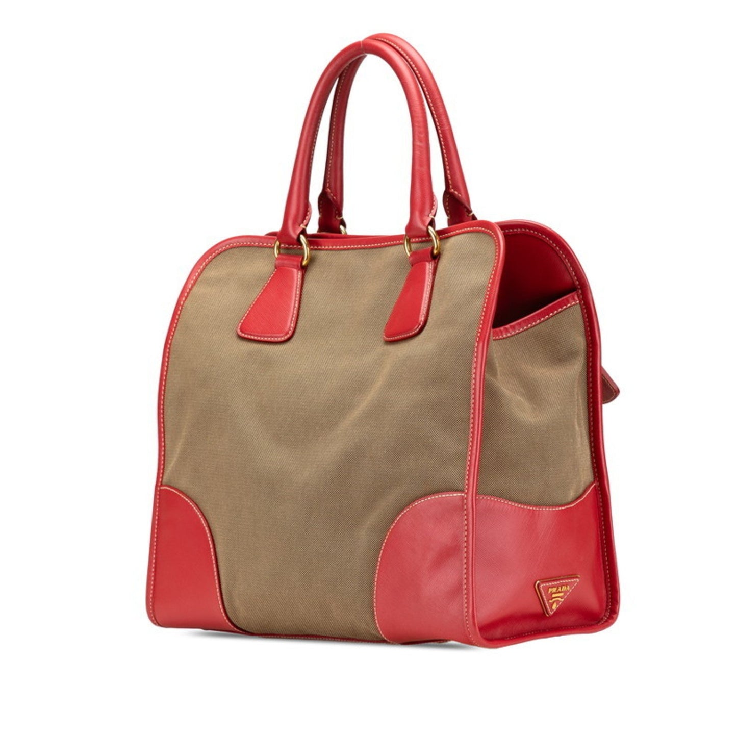 Prada Brown Canvas Saffiano