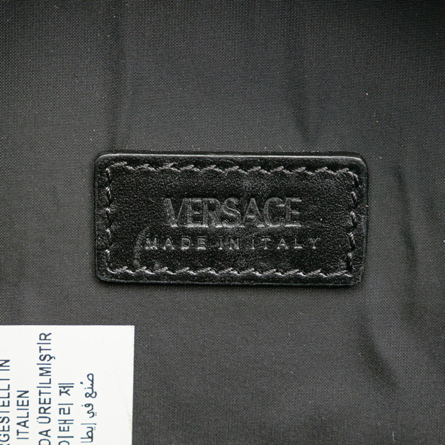 Versace Black Leather Greca Goddess