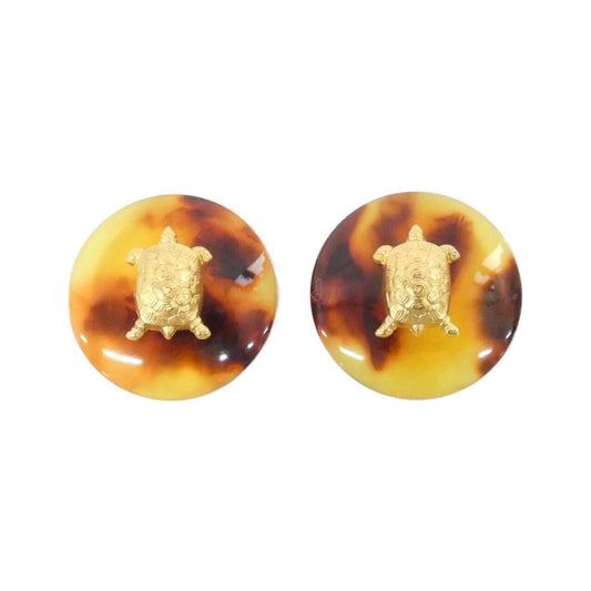 Chanel Brown Plastic Earring