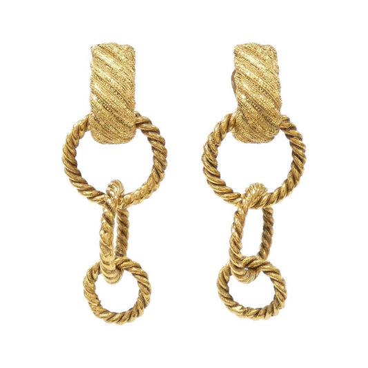 Chanel Gold Gold Plated Earring