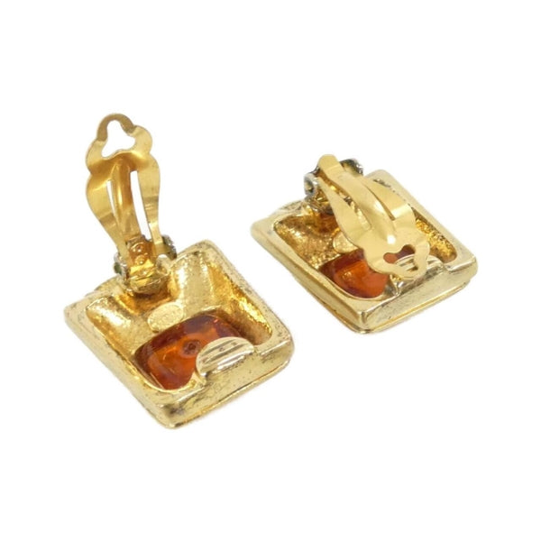 Chanel Brown Plastic Earring