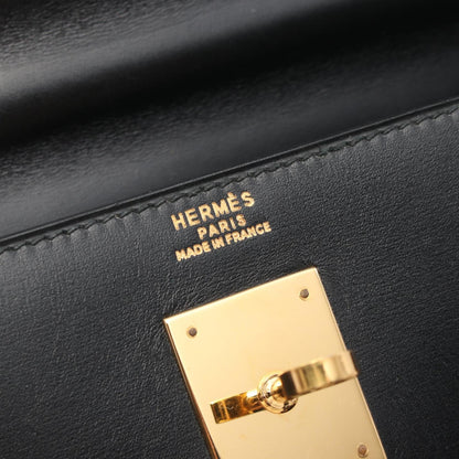 Hermès Black Leather Kelly 32