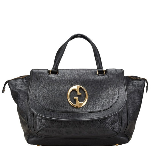 Gucci Black Leather Double G