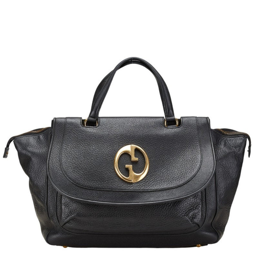 Gucci Black Leather Double G