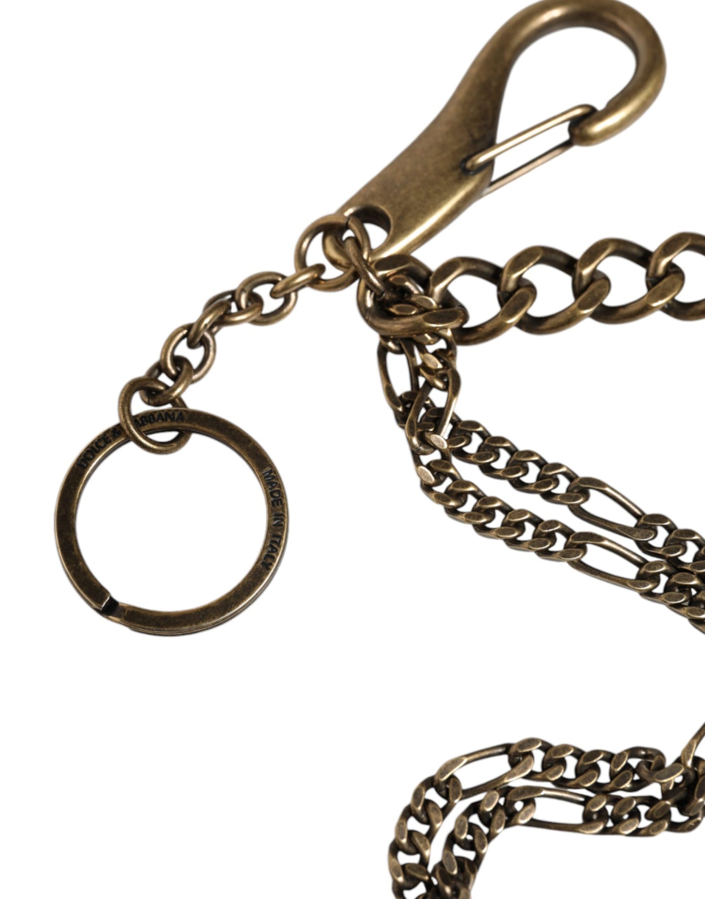 Dolce & Gabbana Silver Tone Metal Dg Logo Crystal Keychain Keyring