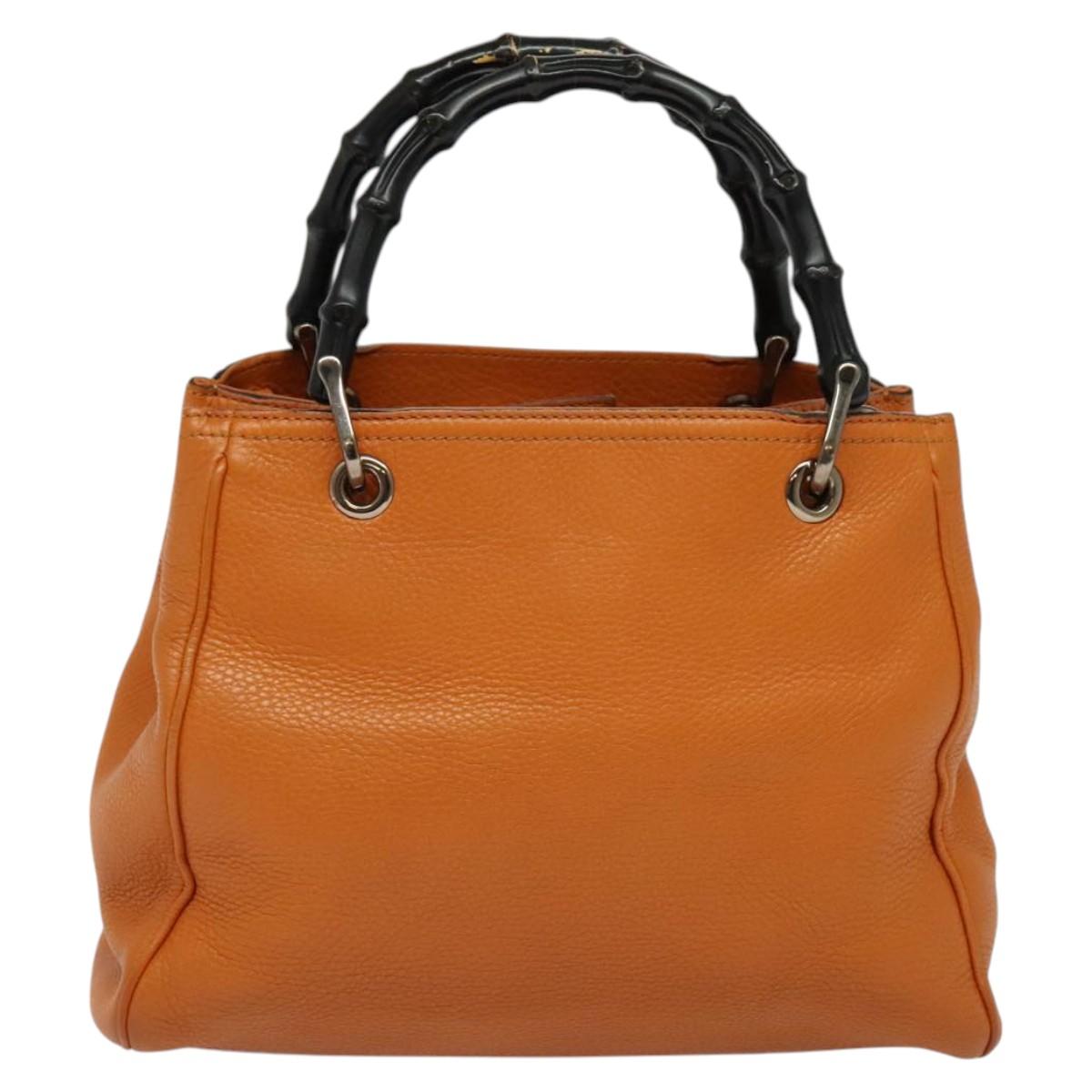 Gucci Orange Leather Bamboo