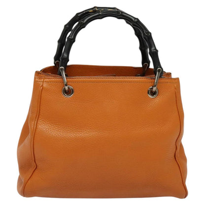 Gucci Orange Leather Bamboo
