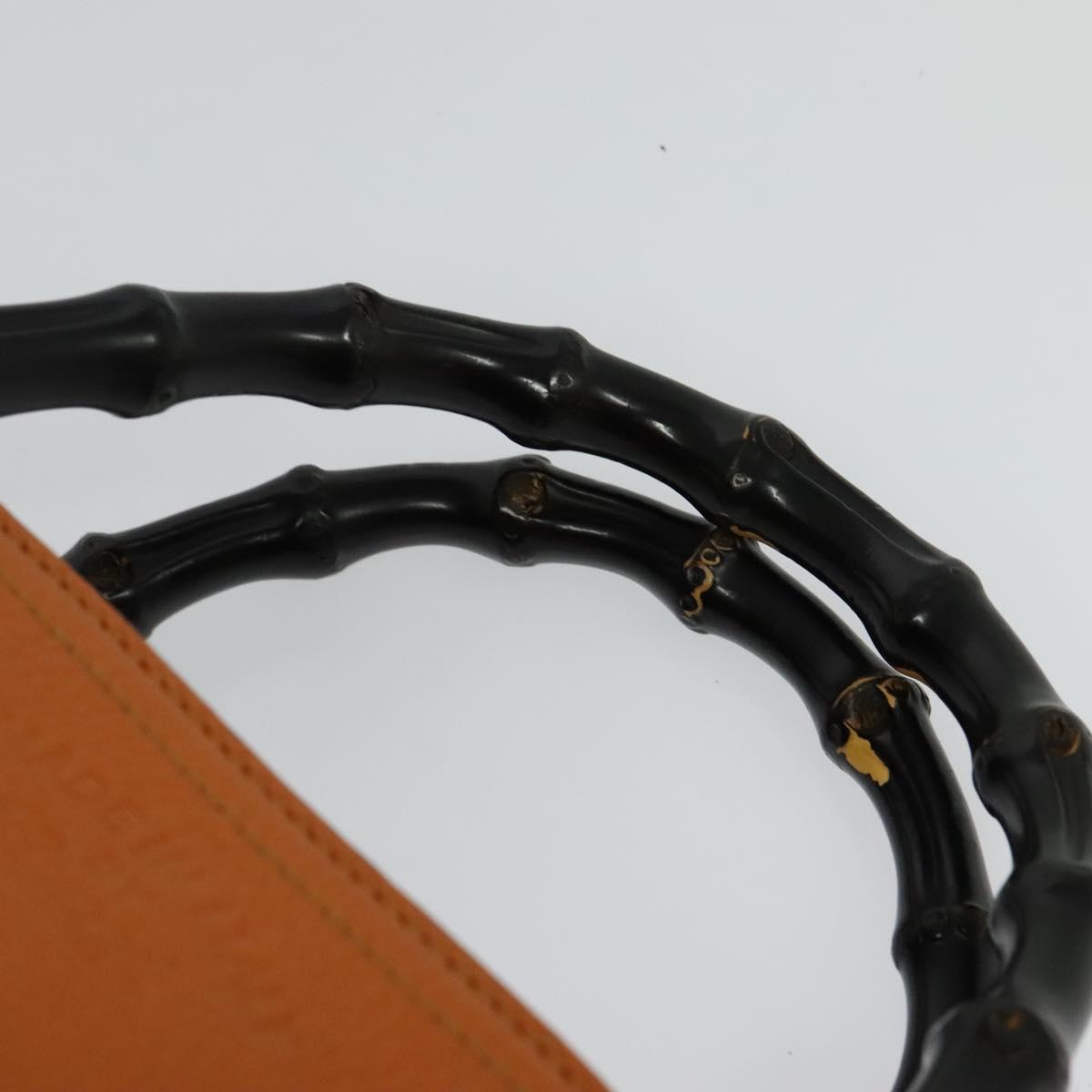 Gucci Orange Leather Bamboo