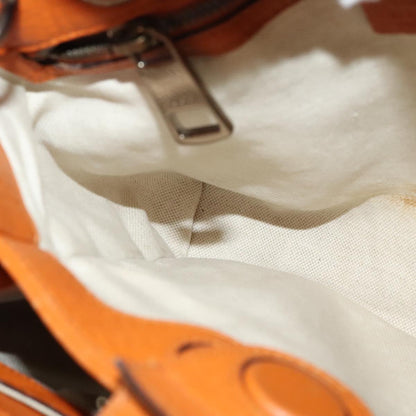 Gucci Orange Leather Bamboo