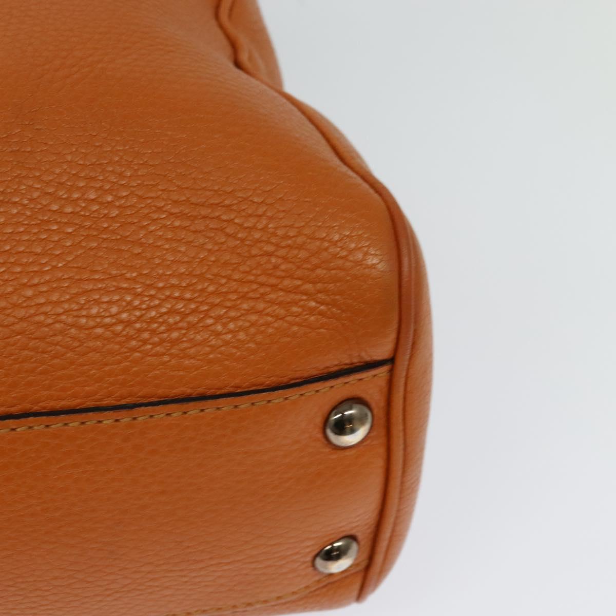 Gucci Orange Leather Bamboo