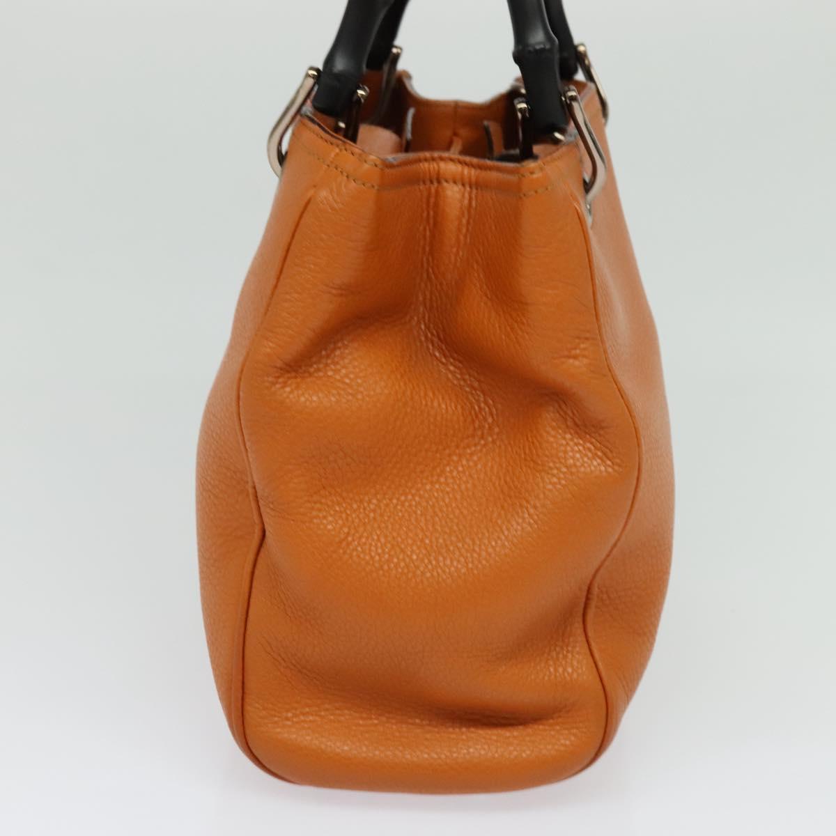 Gucci Orange Leather Bamboo