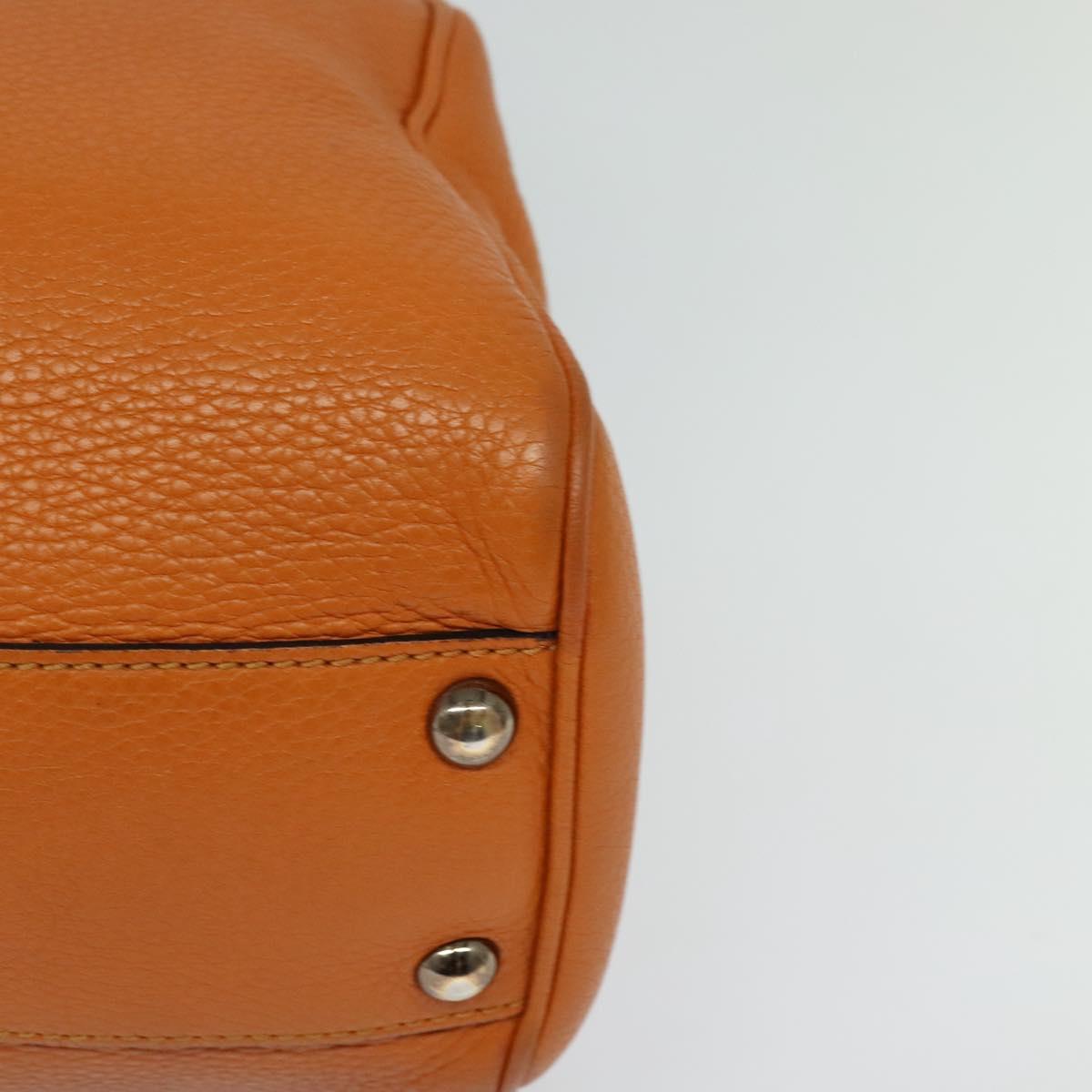 Gucci Orange Leather Bamboo