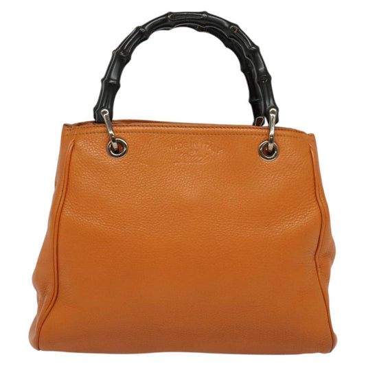 Gucci Orange Leather Bamboo