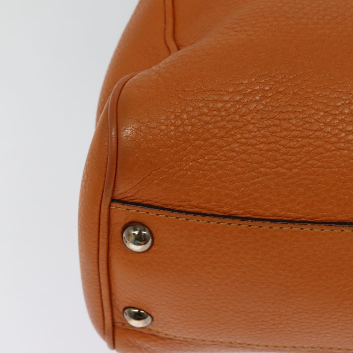 Gucci Orange Leather Bamboo