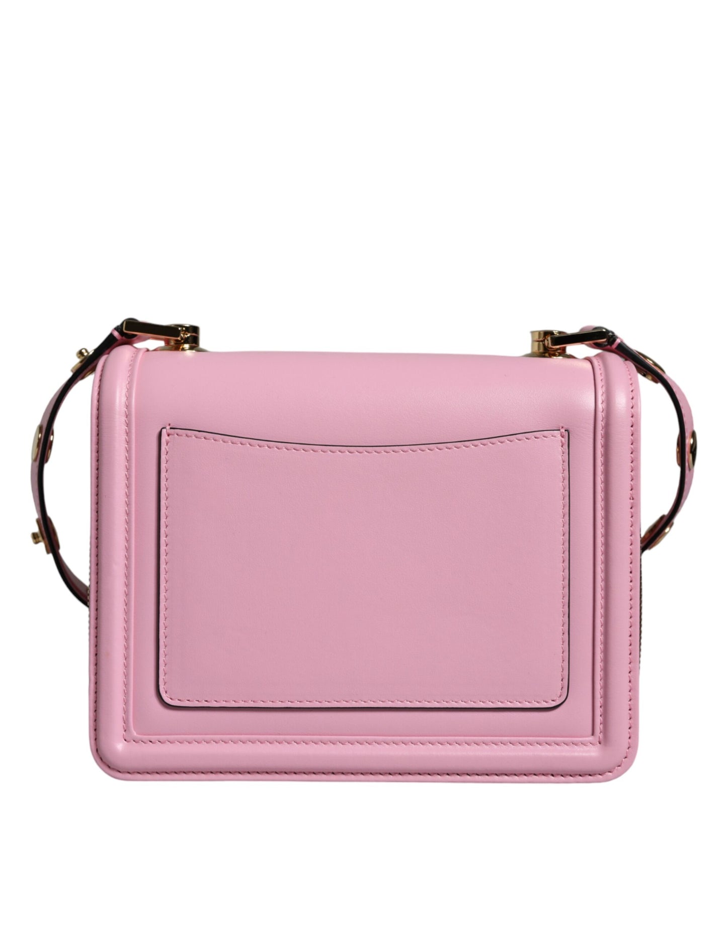 Dolce & Gabbana Baby Pink Lola Leather Studded Crossbody Strap Bag