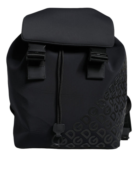 Dolce & Gabbana Black Dg Mania Neoprene Travel Back Pack Bag
