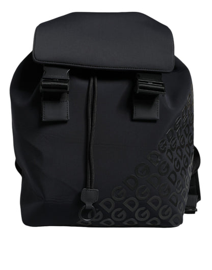 Dolce & Gabbana Black Dg Mania Neoprene Travel Back Pack Bag