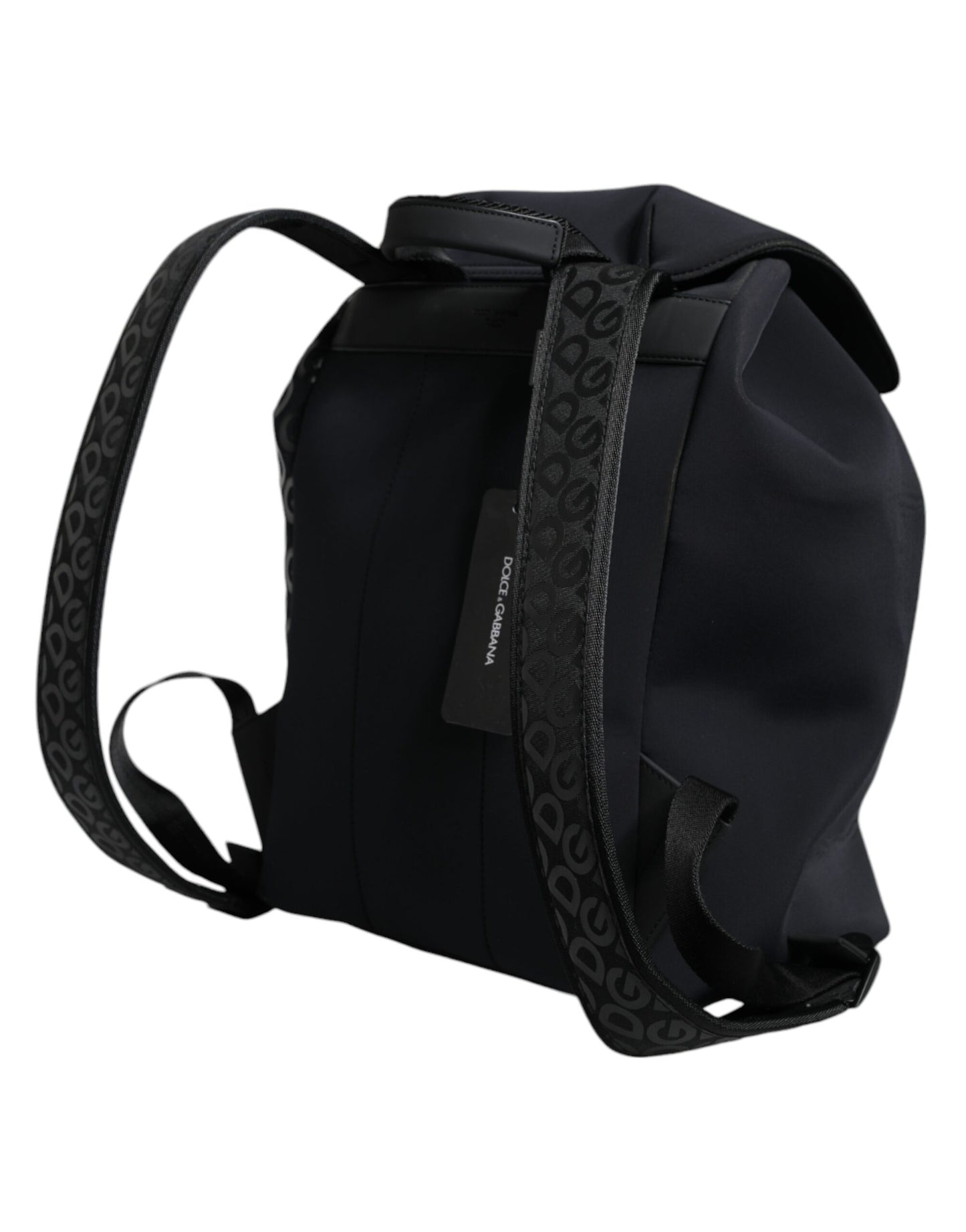 Dolce & Gabbana Black Dg Mania Neoprene Travel Back Pack Bag