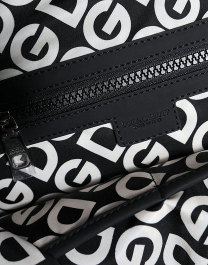 Dolce & Gabbana Black Dg Mania Neoprene Travel Back Pack Bag