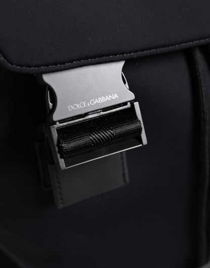 Dolce & Gabbana Black Dg Mania Neoprene Travel Back Pack Bag